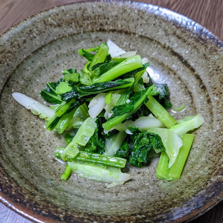 かぶの葉のにんにく炒め(中華風)☆